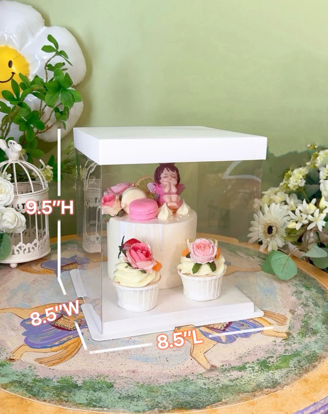 Transparent PVC boxes- 8.5” x 8.5”x 9.5”