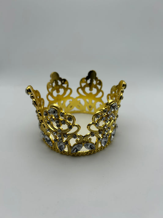 3 inch Diamond Studded Curved Gold Crown