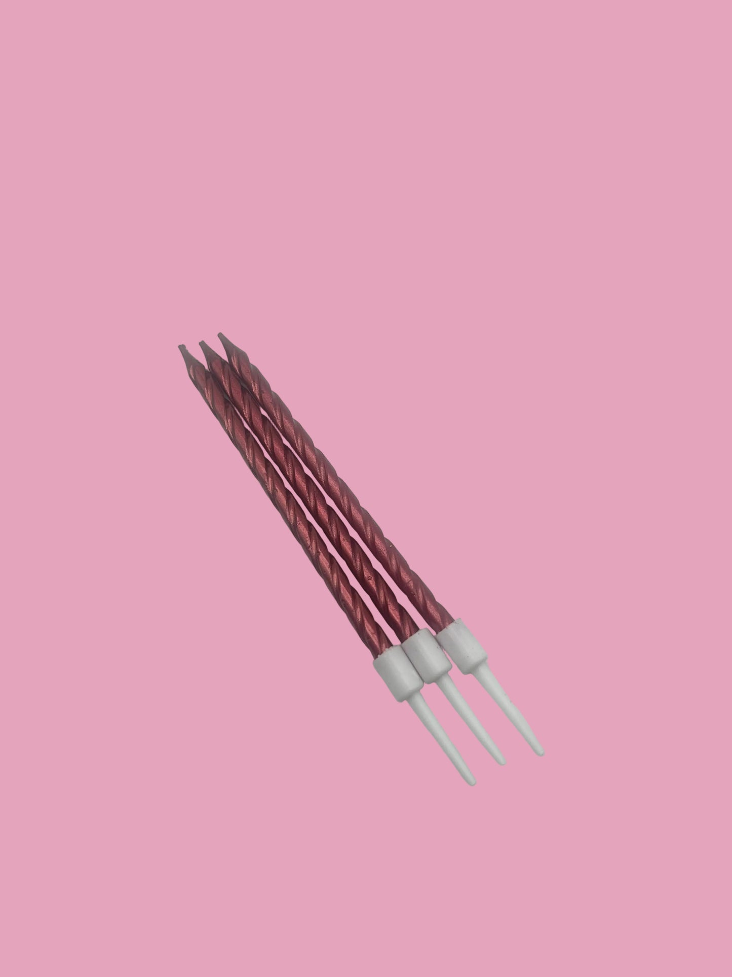 Metallic Twisted Burgandy Candles