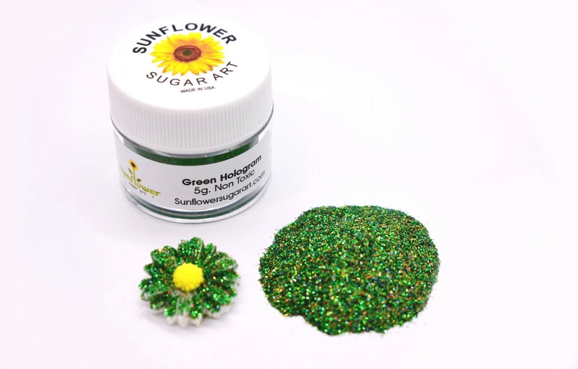 Sunflower Edible Glitter- Holographic Green