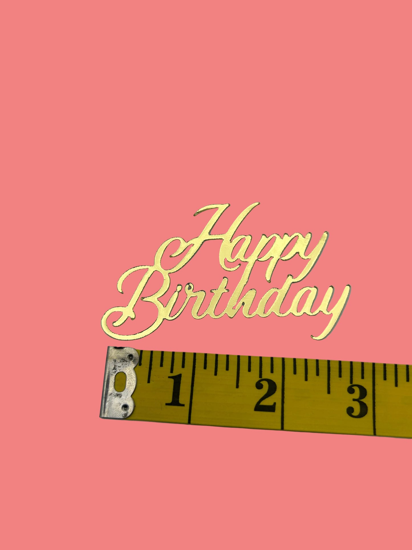 Mini Happy Birthday- Gold Mirror Metallic