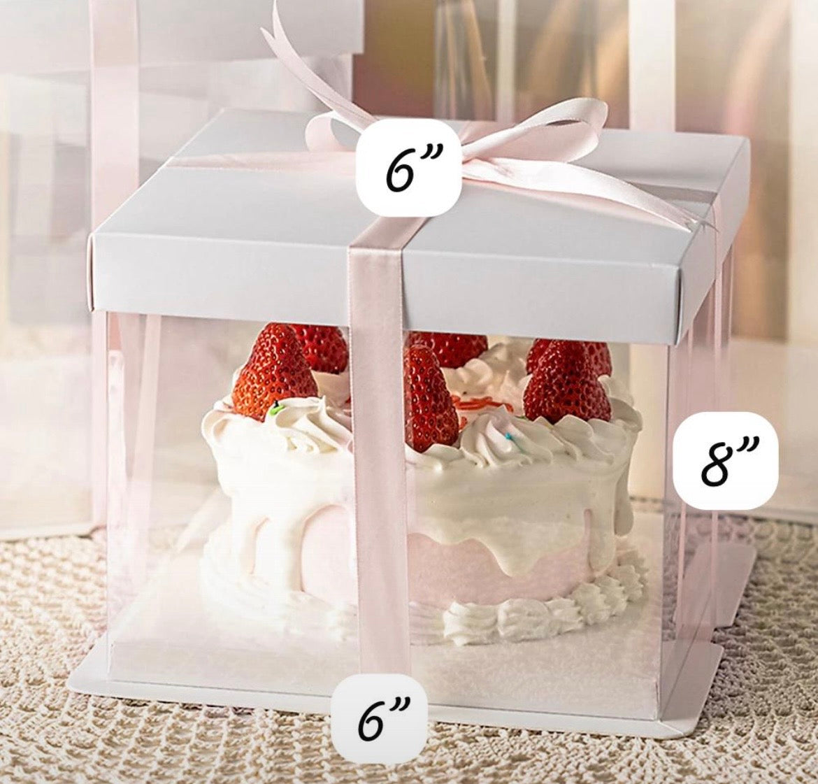 Transparent PVC box-6x6x8”