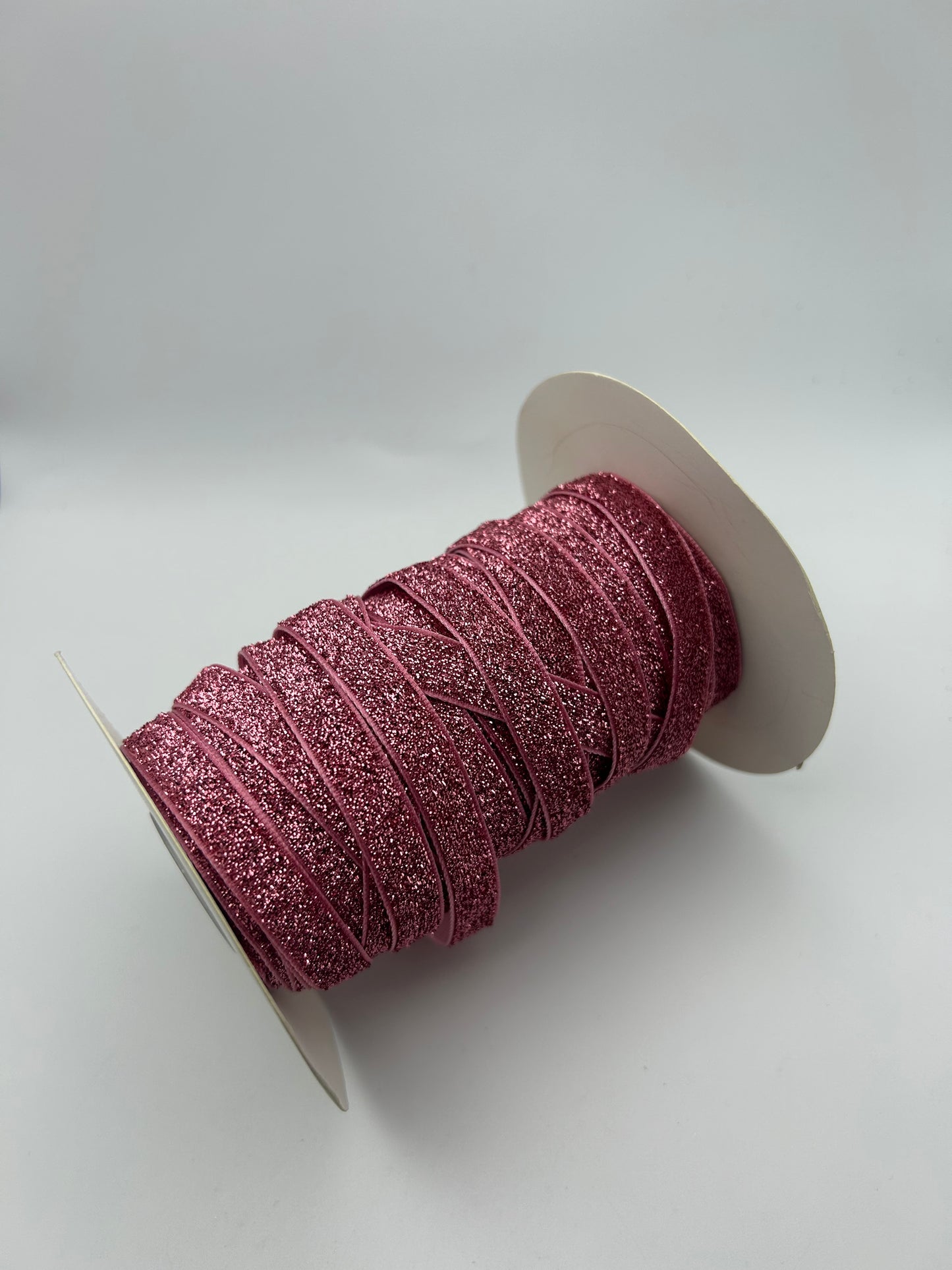 3/8 inch Glitter Ribbon- Dusty Pink