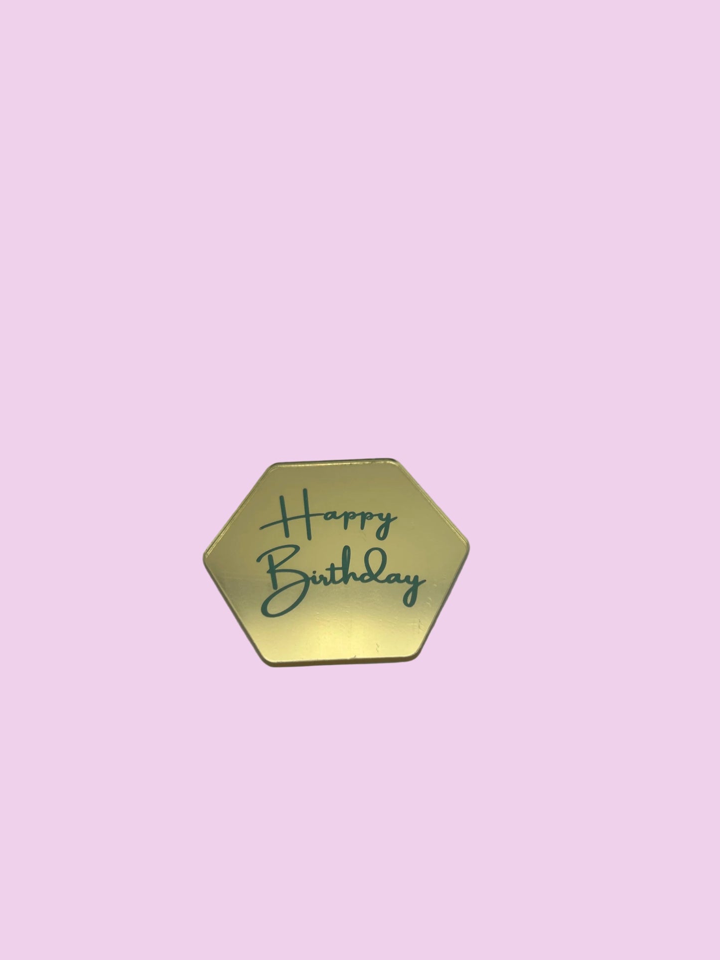Happy Birthday Coin- Gold Hexagon