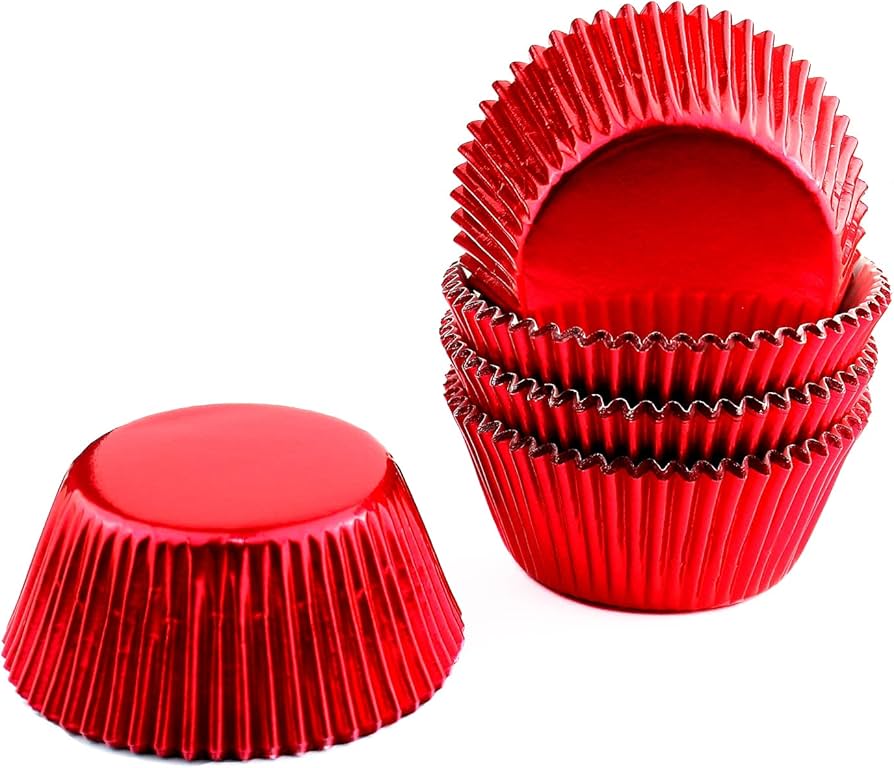 Regular Metallic Red Cupcake Liners