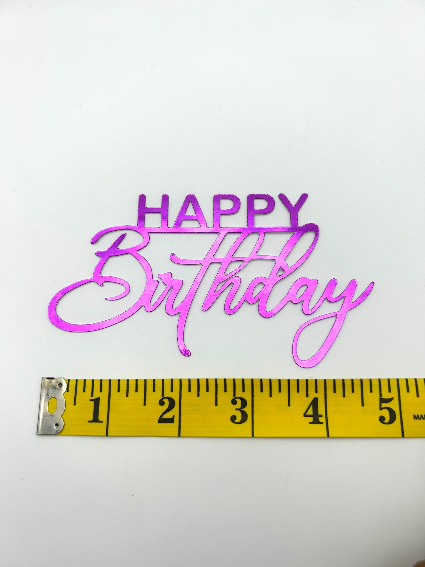 Mirror Metallic Happy Birthday- Purple/Pink