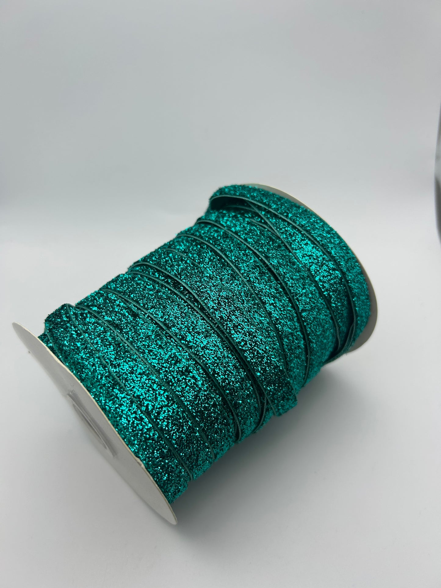3/8 inch Glitter Ribbon- Teal