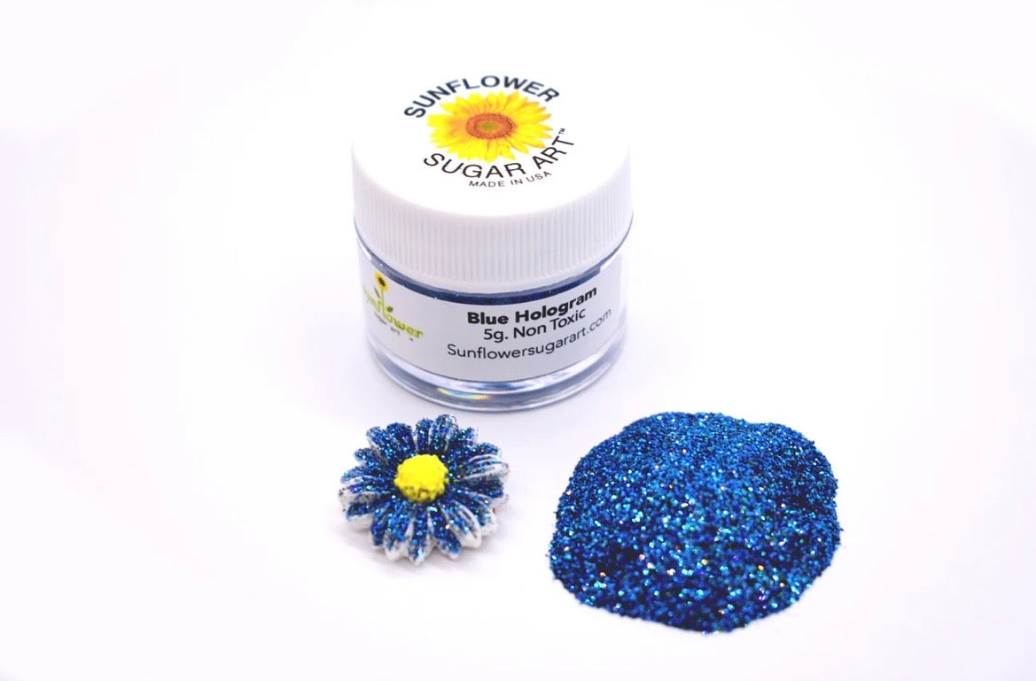 Sunflower Edible Glitter- Blue holo
