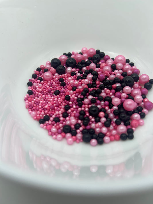 Hot Pink and Black Sprinkle Mix