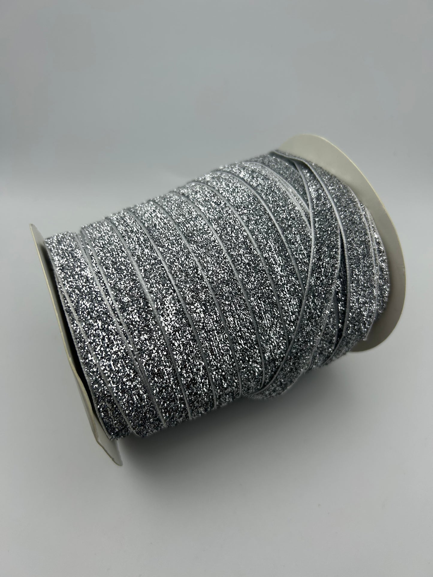 3/8 inch Glitter Ribbon- Silver