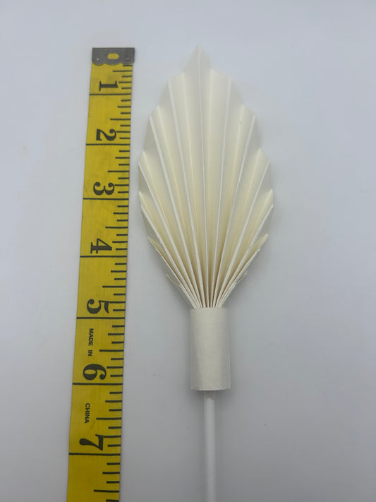 Medium White Palm Leaf/Fan- 5”