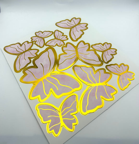 Pink Marbled Butterflies