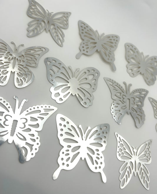 Metallic Silver butterflies