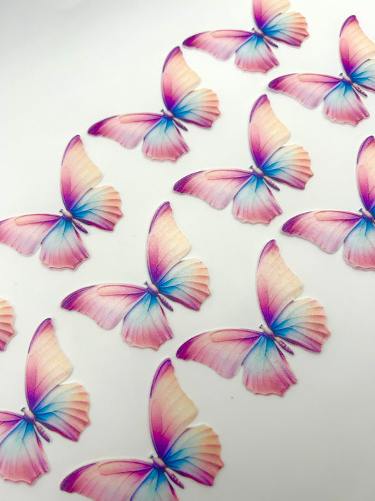 Edible butterflies- Pink Multi-coloured