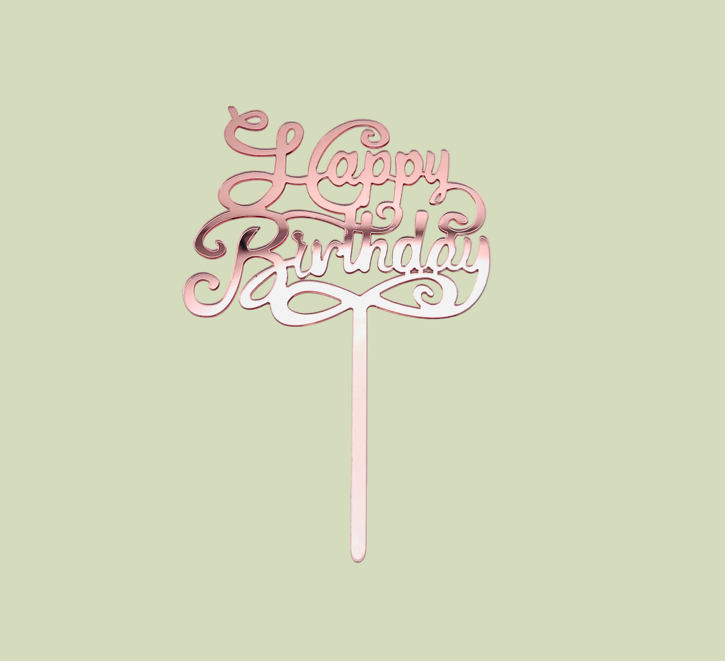Curly Happy Birthday-Rosegold