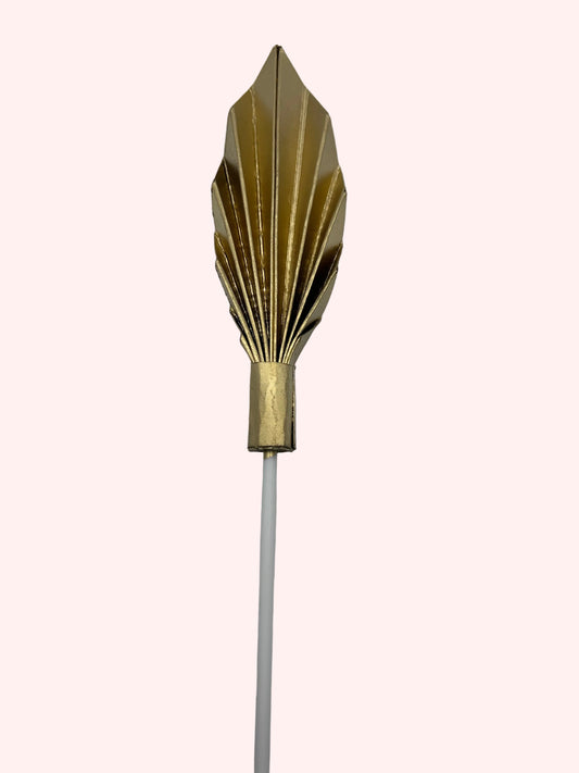 Gold Metallic Palm Leaf- 4 inch