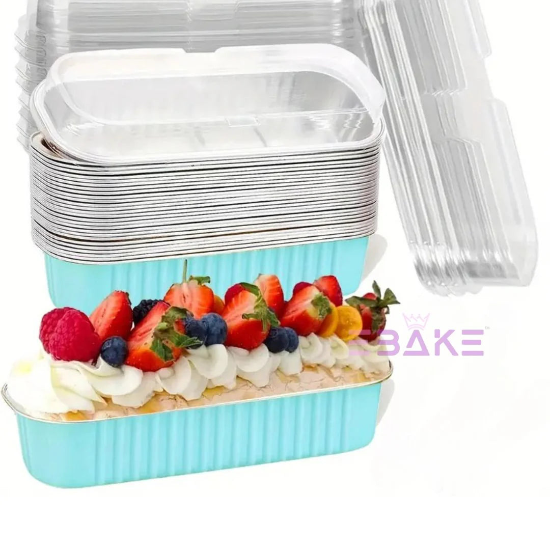 Mini Loaf Pans with lids- Blue