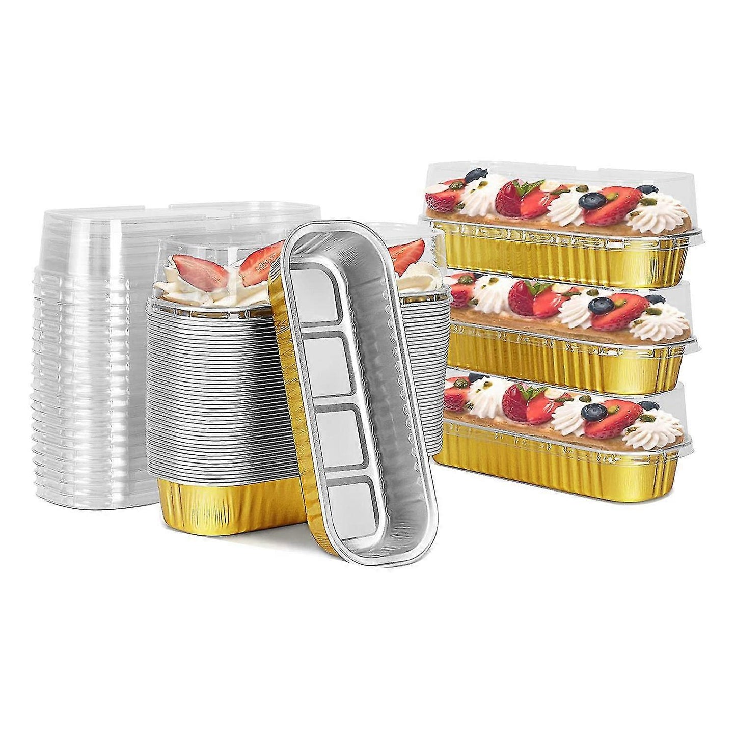 Mini Loaf Pans with lids- Gold