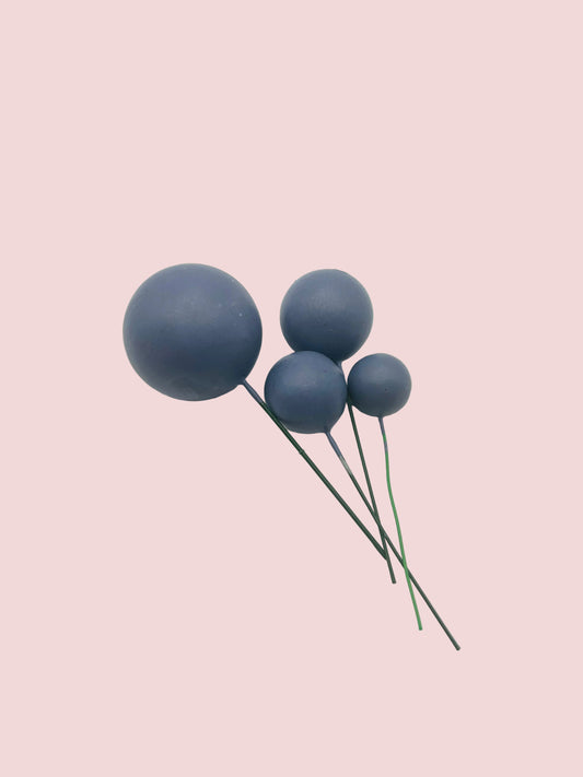 Grey Blue Faux Balls