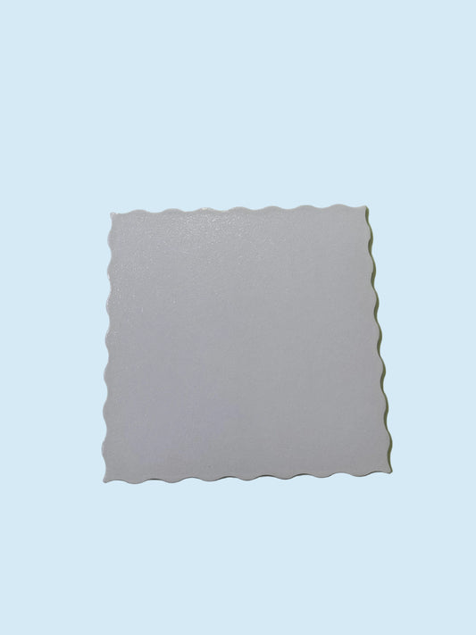 White Square Scalloped Diecut Board- 6 inch
