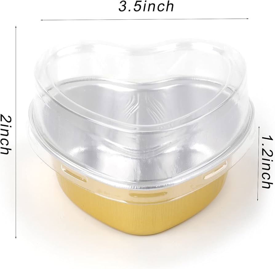 Mini Heart Pans with lids- Gold