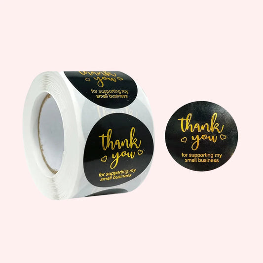 Thank you stickers- Black