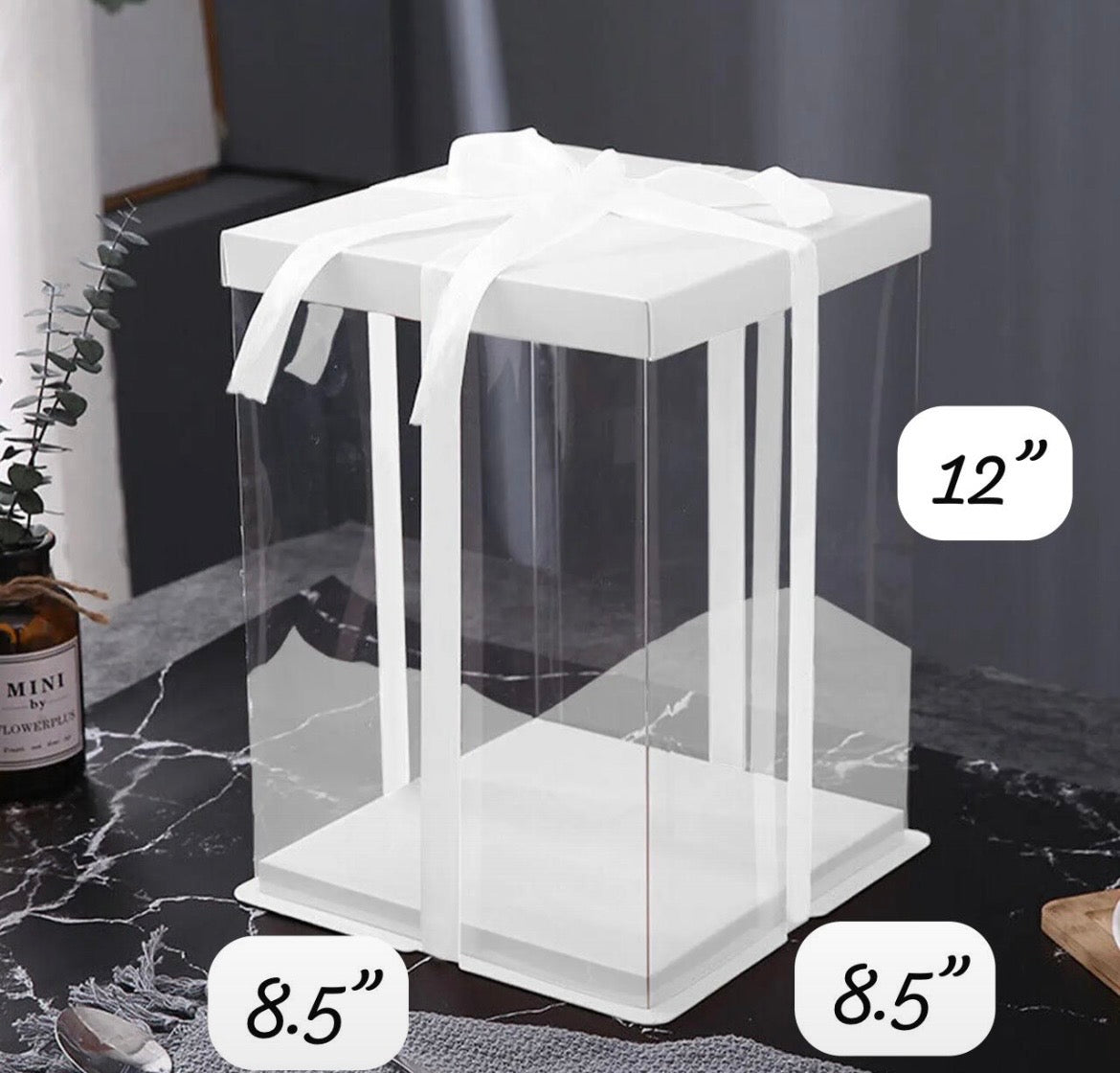 Transparent PVC box- 8.5x 8.5x 12”