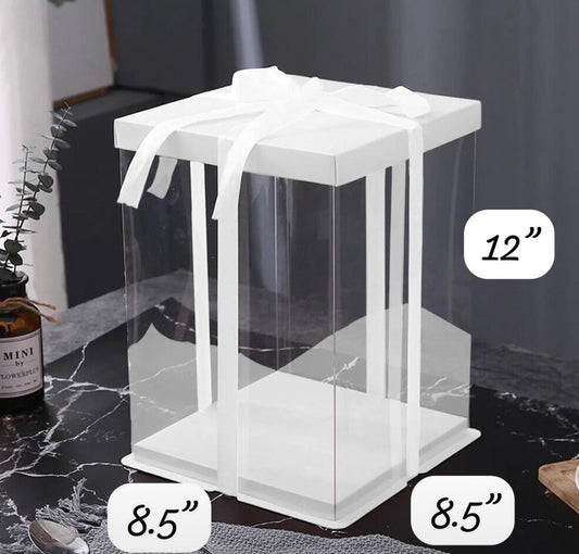 Transparent PVC box- 8.5x 8.5x 12”