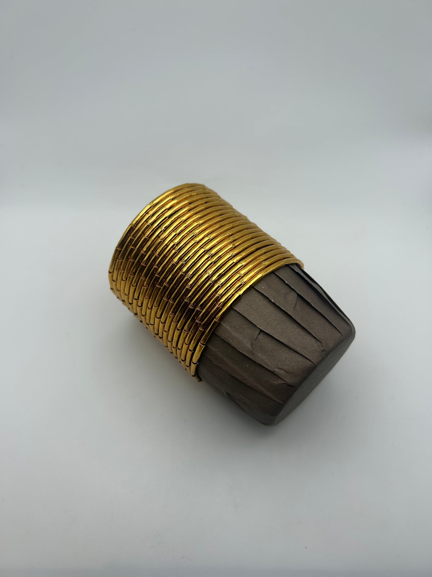 Baking Cups- Choco brown with gold rim- 40pcs
