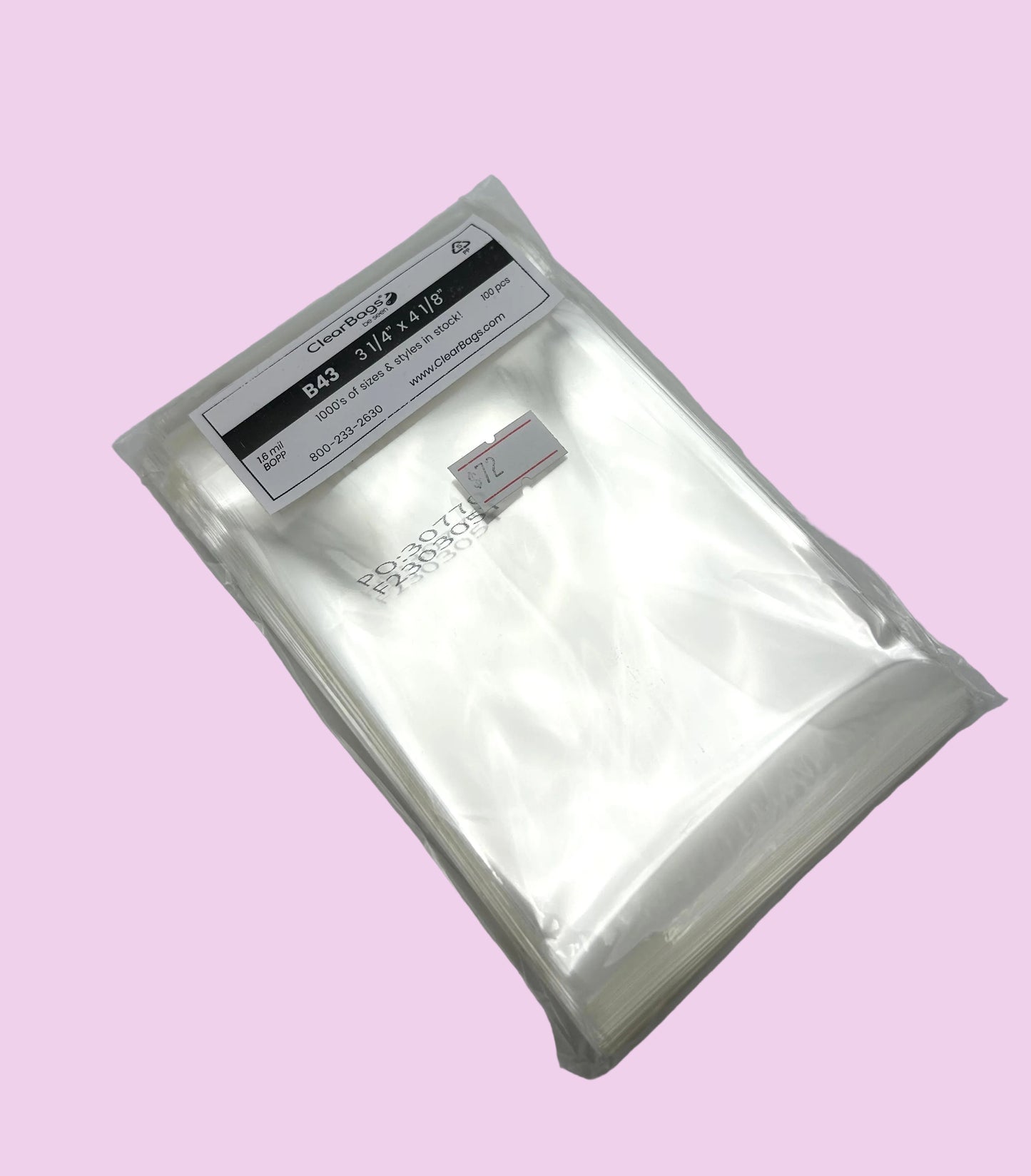 Self-adhesive Clear Bags- 3 1/4” x 4 1/8”