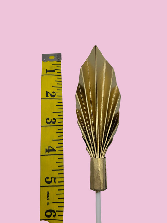 Gold Metallic Palm Leaf- 4 inch