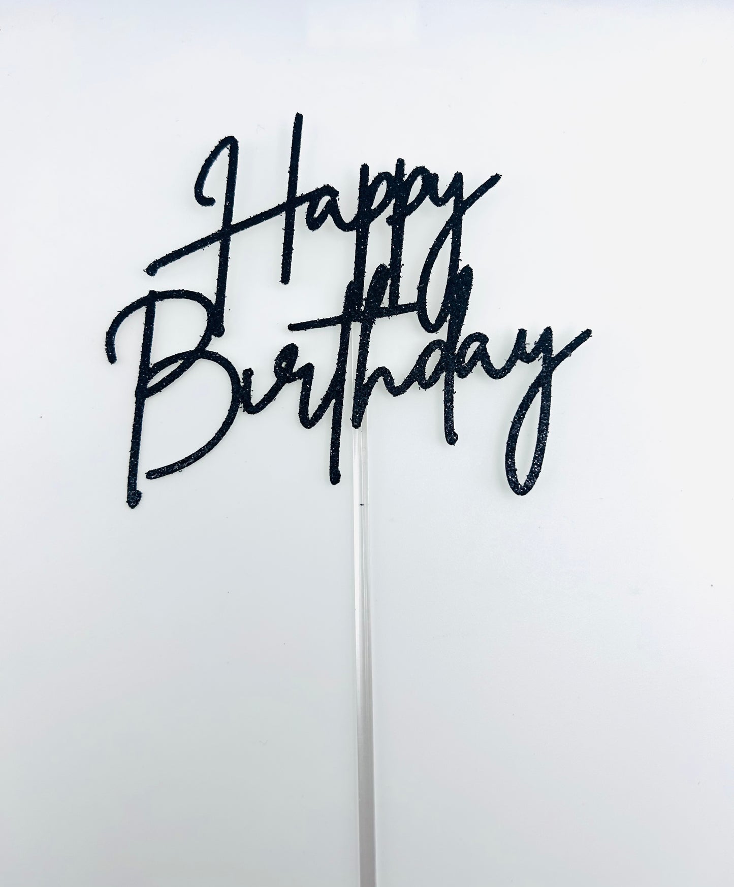 Happy Birthday- Glitter Black