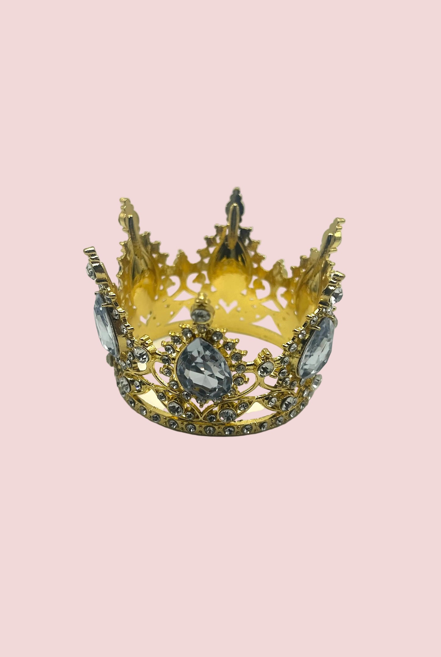 2” Diamond Gem Studded Gold Crown