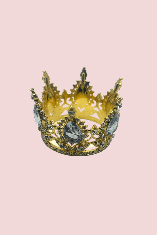 2” Diamond Gem Studded Gold Crown