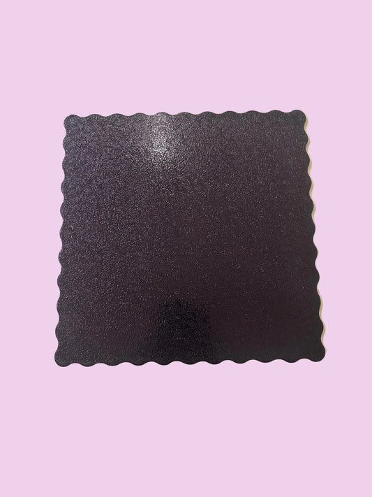 Black Square Scalloped Diecut Board- 8 inch