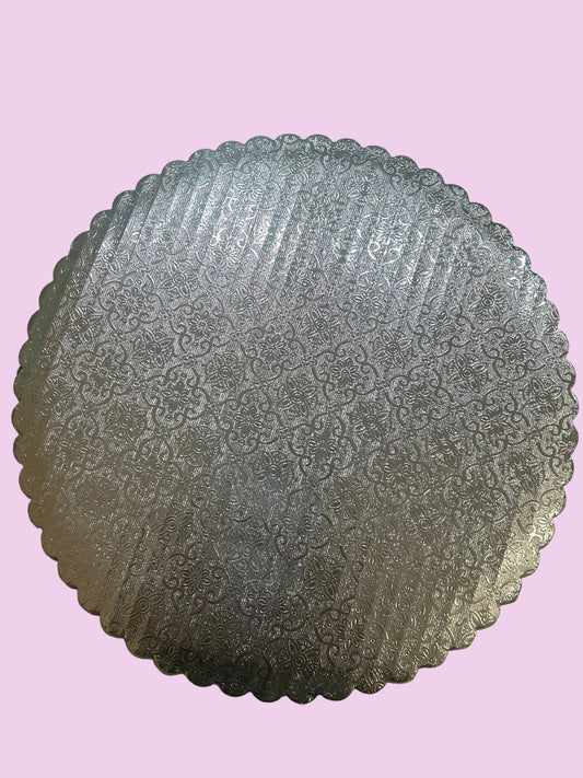 Silver Fluted Embossed Board- 10 inch