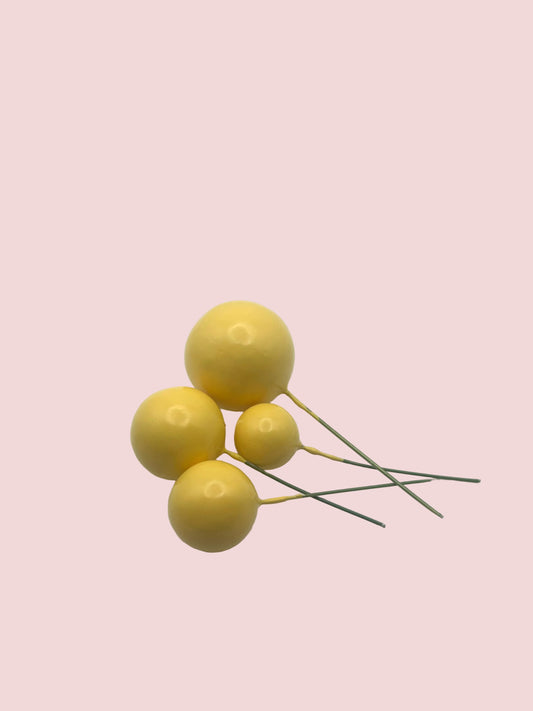 Yellow Faux Balls- Glossy
