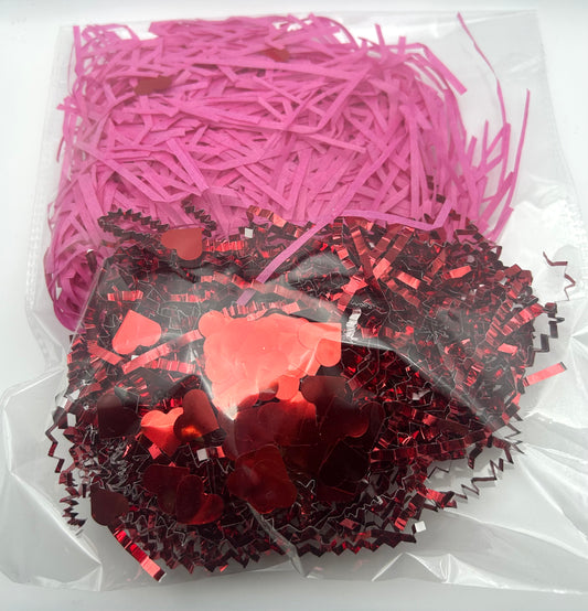 Hot Pink and Red Paper Shreds