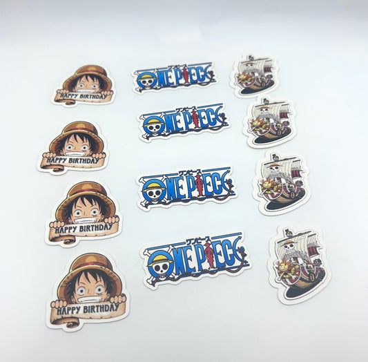 One Piece Cupcake Toppers- 1 dozen