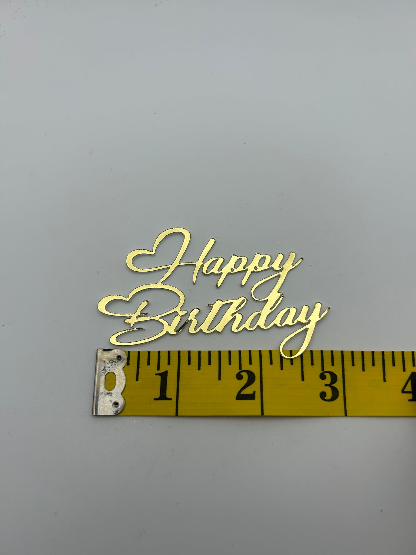 Mini Happy Birthday- Gold Mirror Metallic