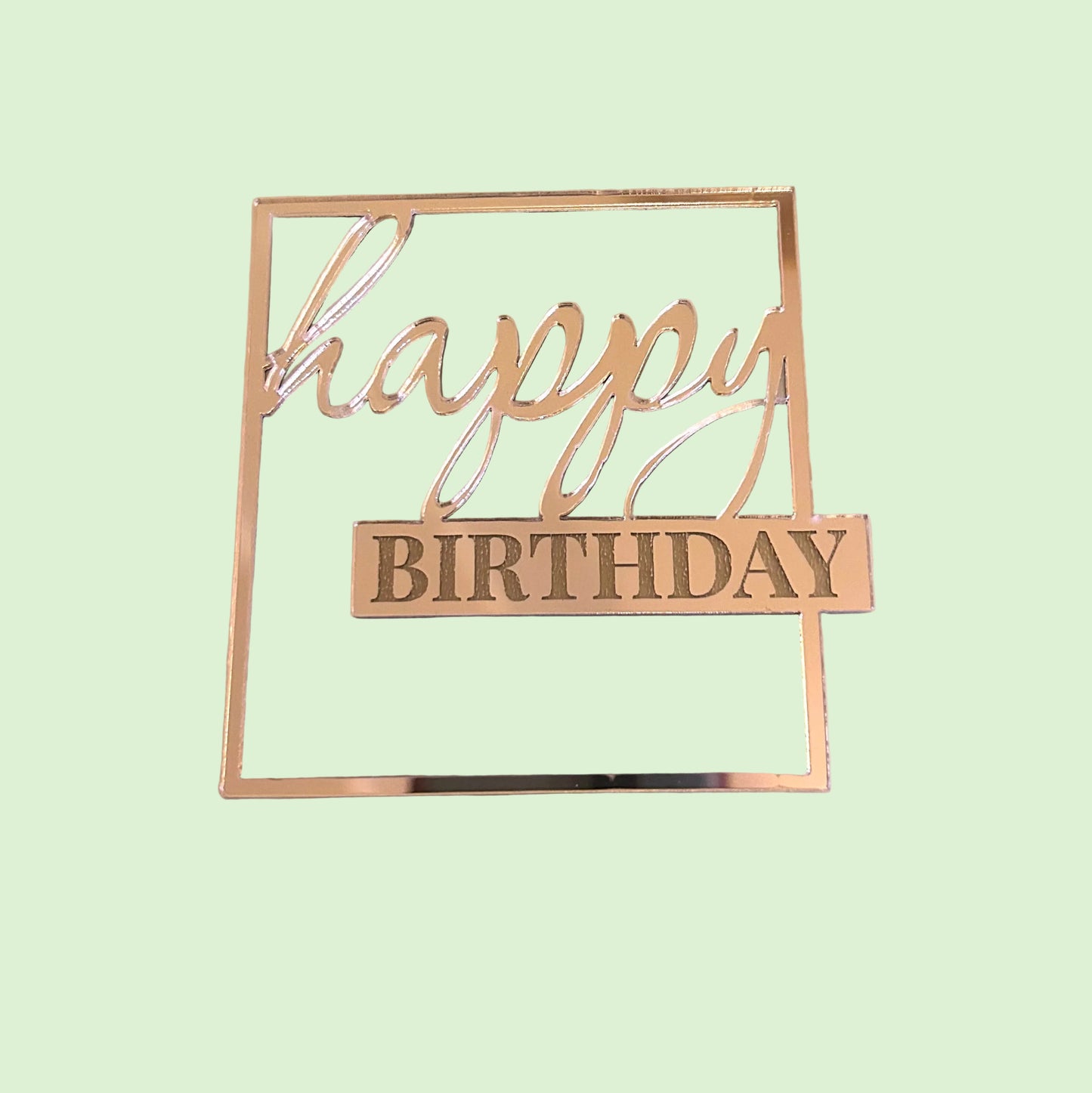 Happy Birthday- Gold Square
