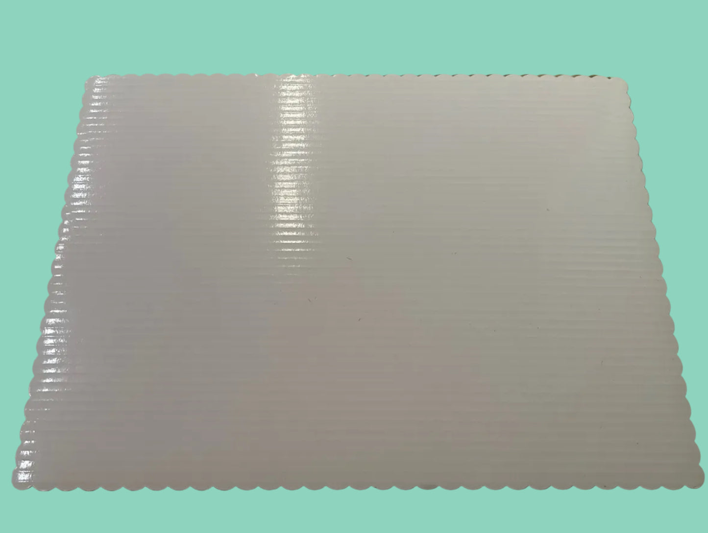 Half Sheet White Scalloped Board- 18x13”