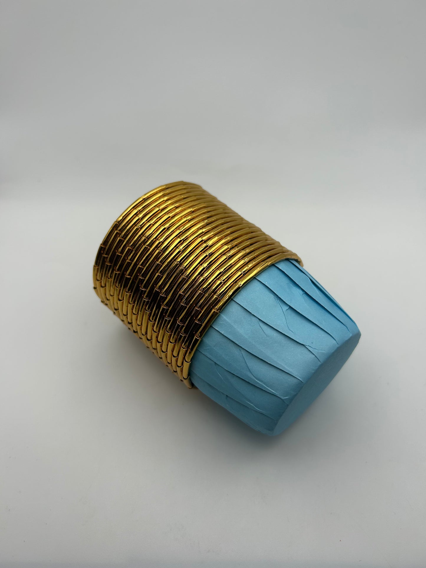 Baking cups- Sky Blue with gold rim- 30pcs