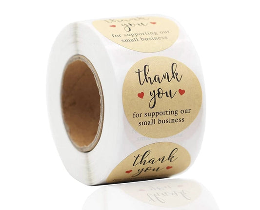 Thank you stickers- Rustic Brown