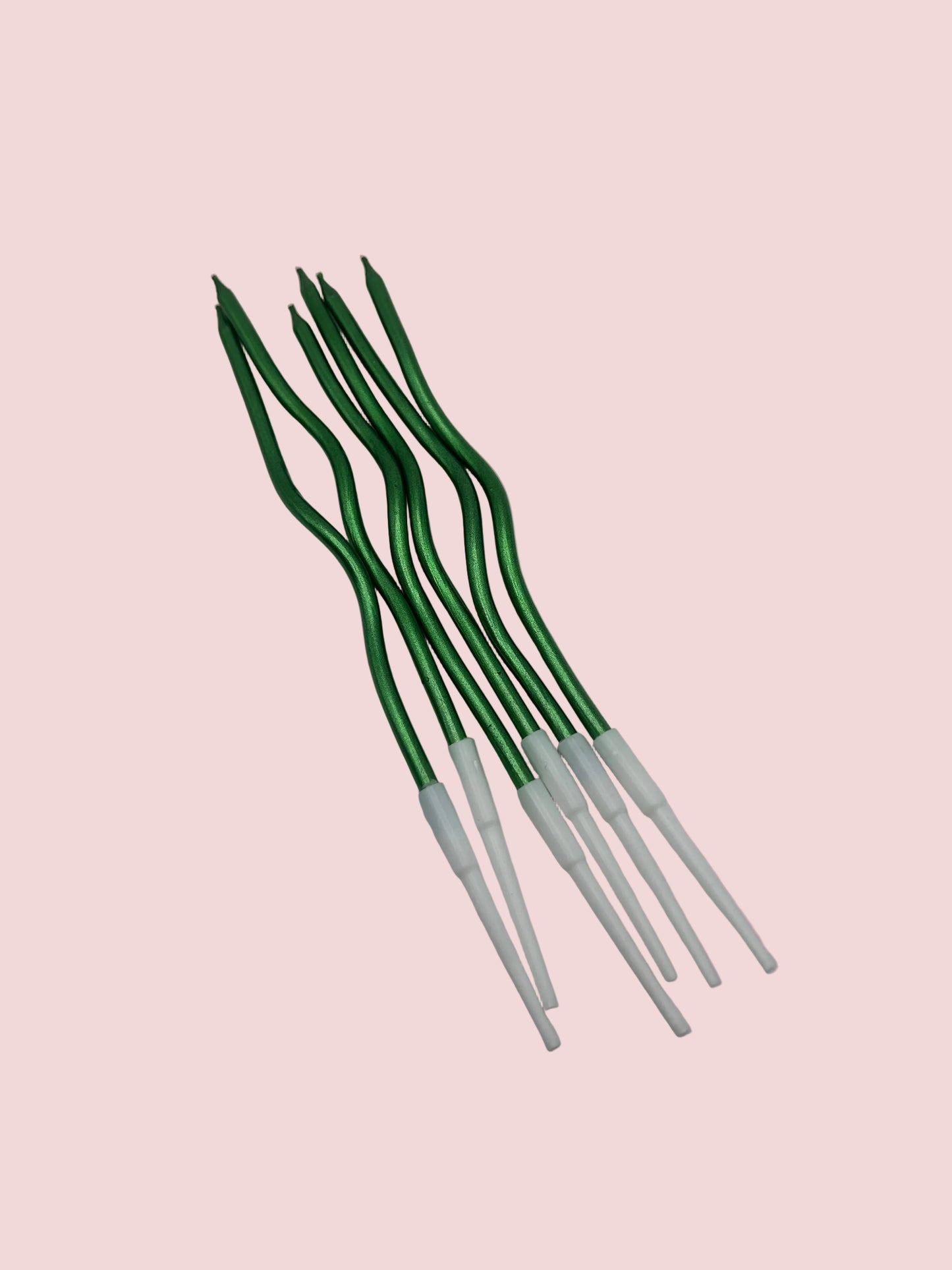 Metallic Green Swirl Candles