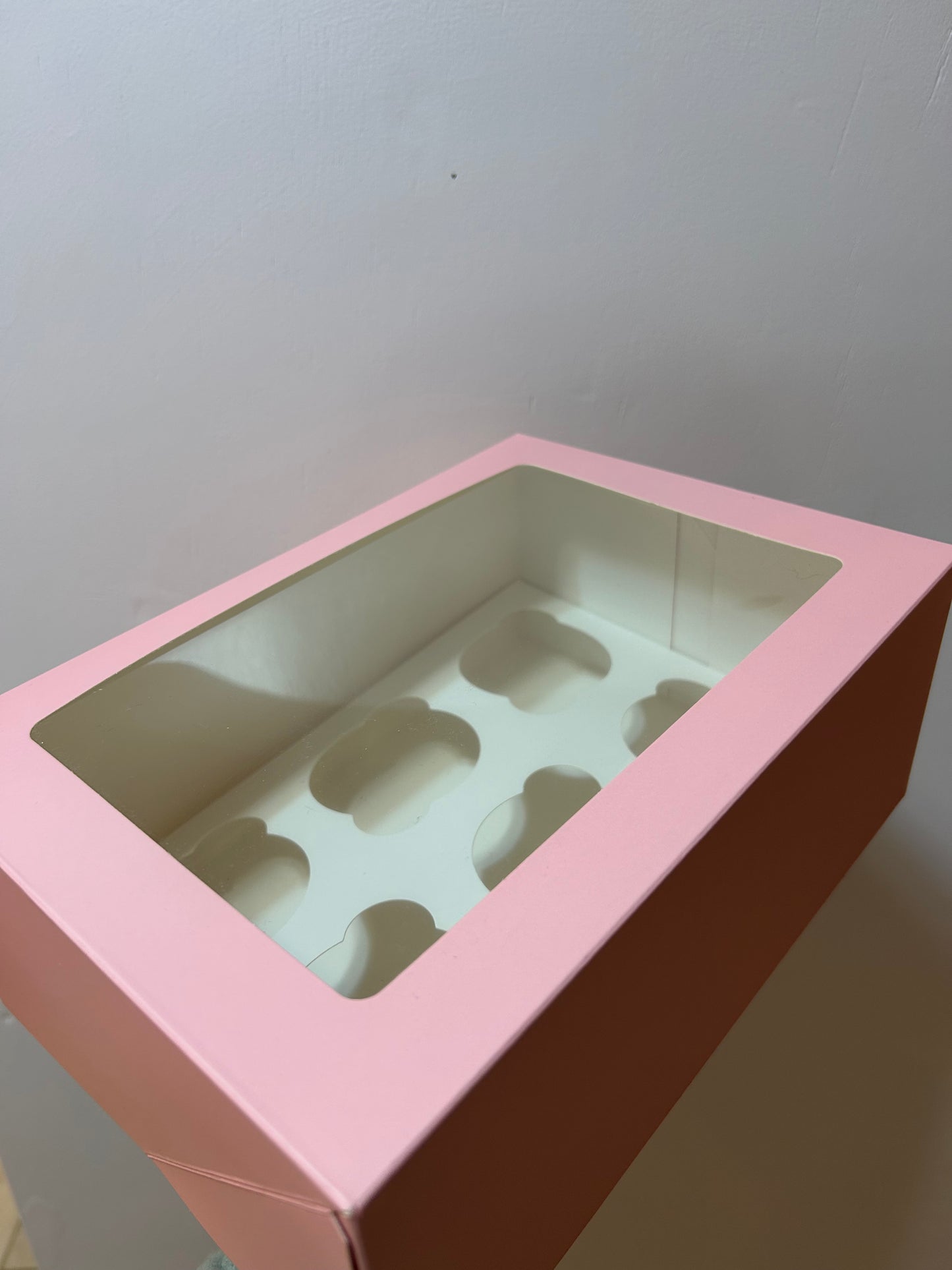 Baby Pink 6 Cavity Cupcake Box