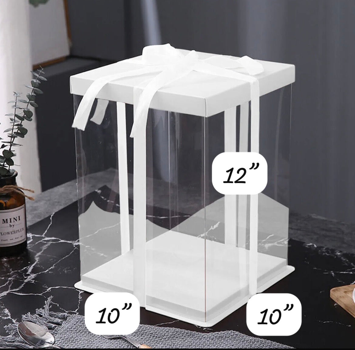 Transparent PVC box- 10x10x12”