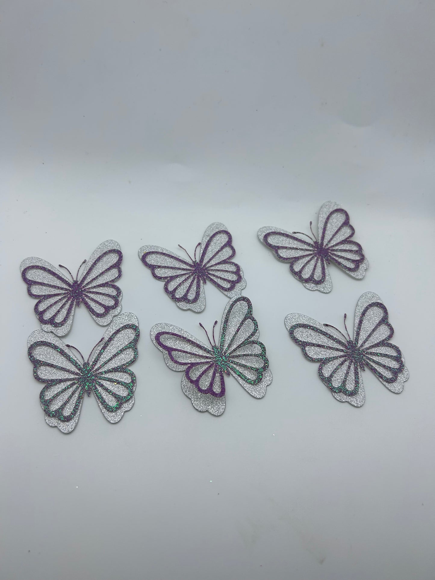 3D Silver Holographic butterflies