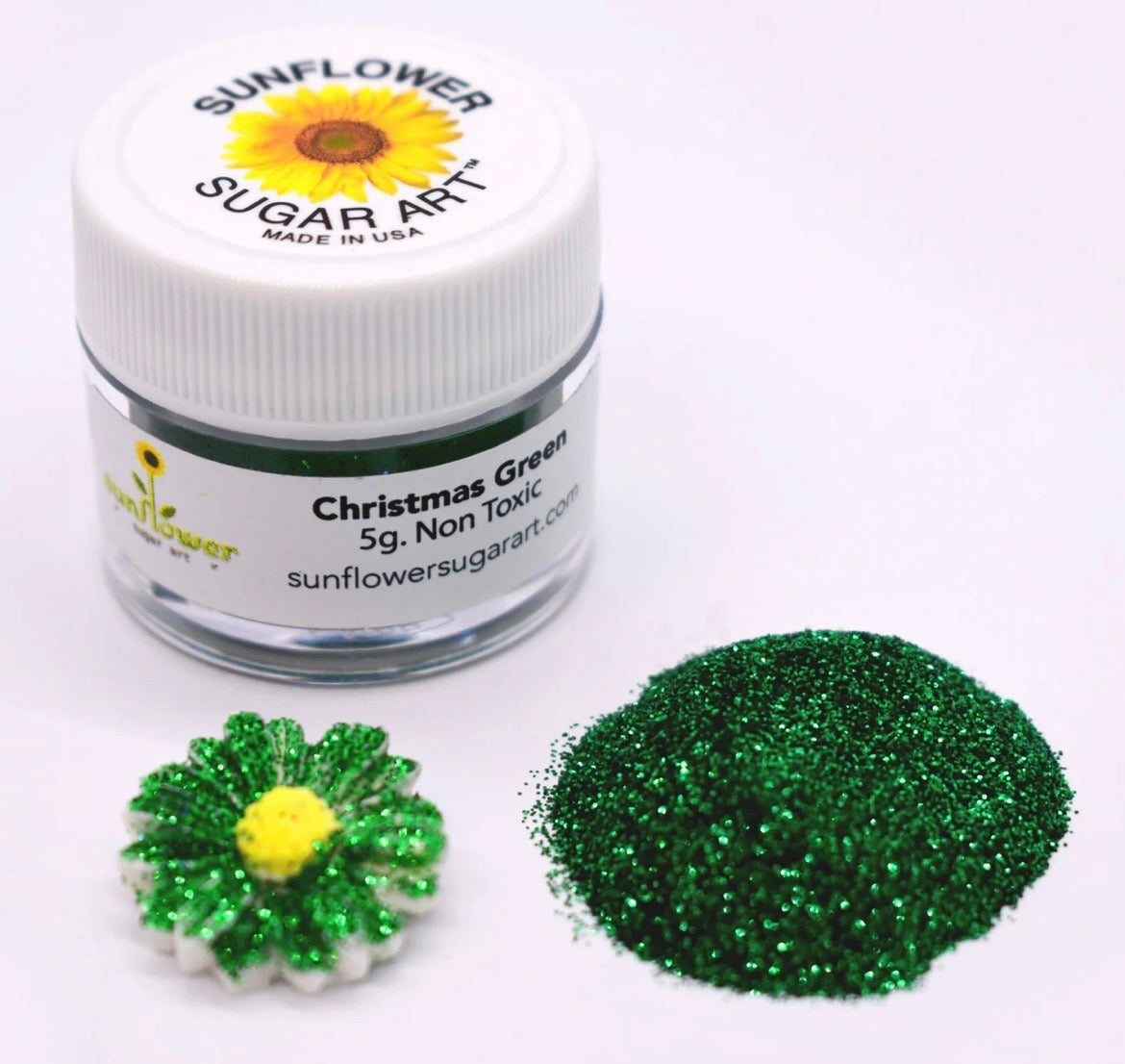 Sunflower Edible Glitter- Christmas Green