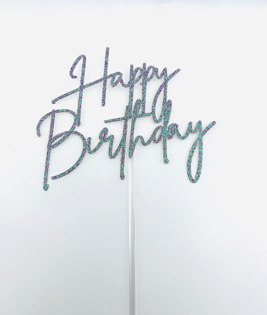 Happy Birthday- Purple Iridescent